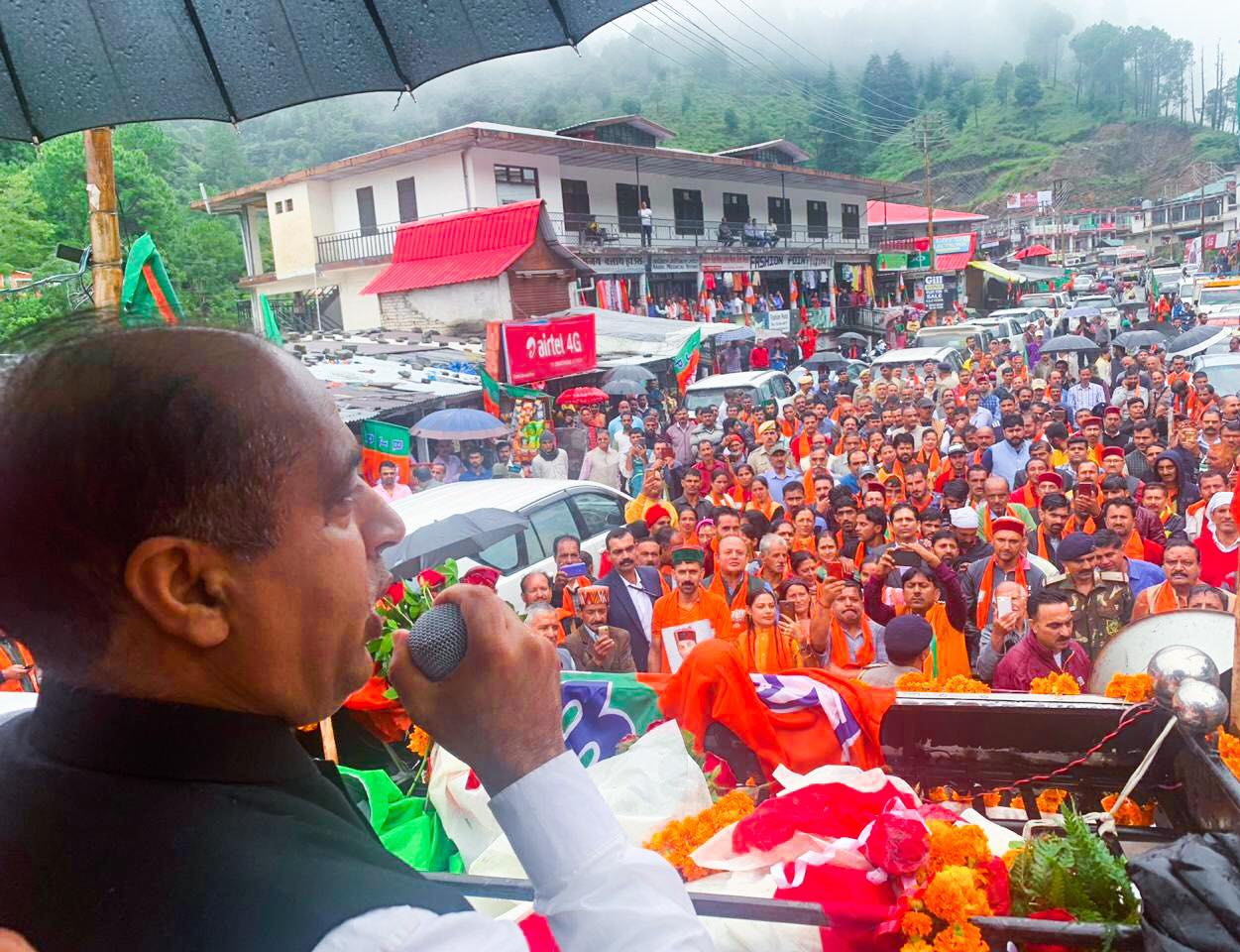 CM Jairam addresses public in Rajgarh