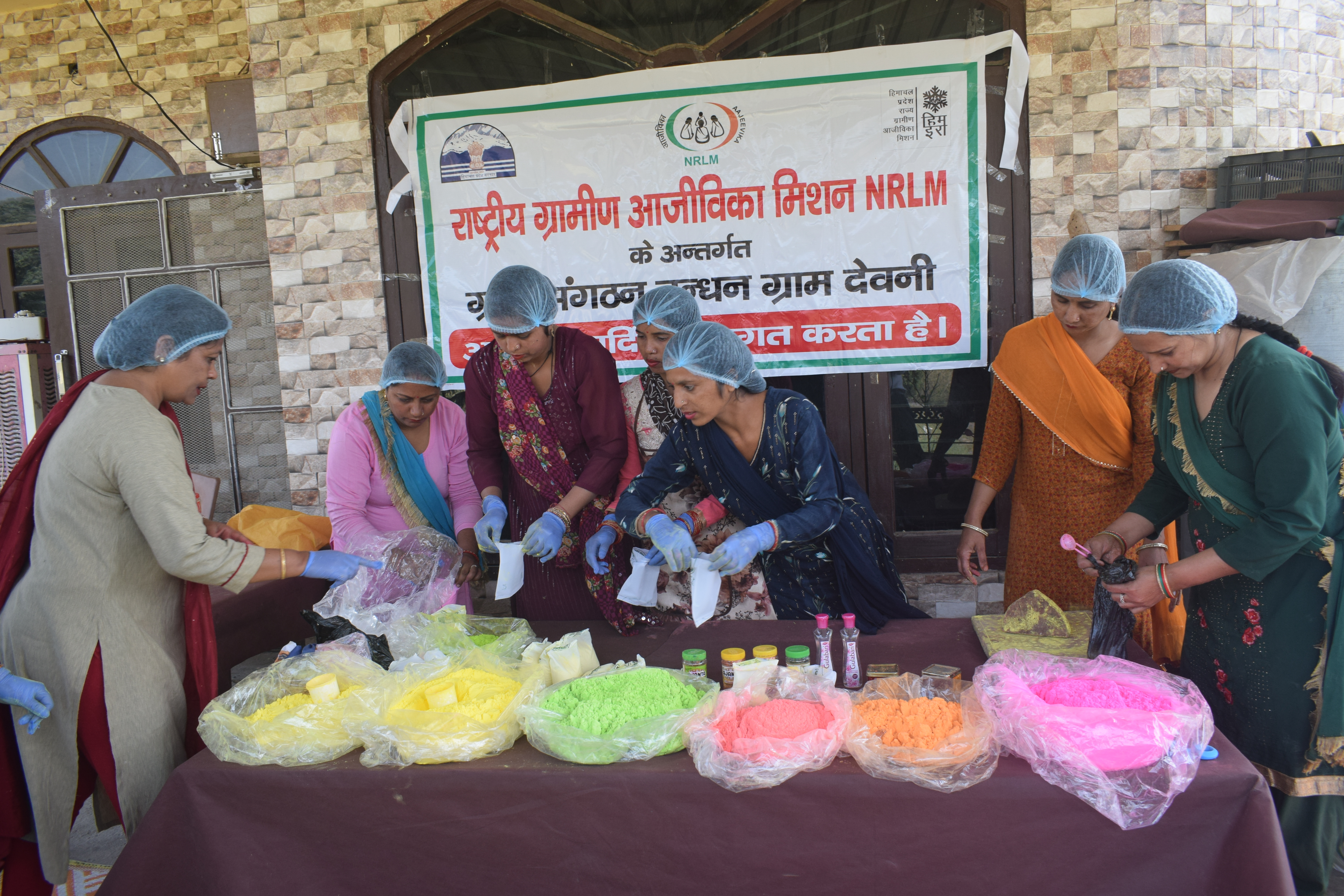 organic color prepared by women in sirmaur