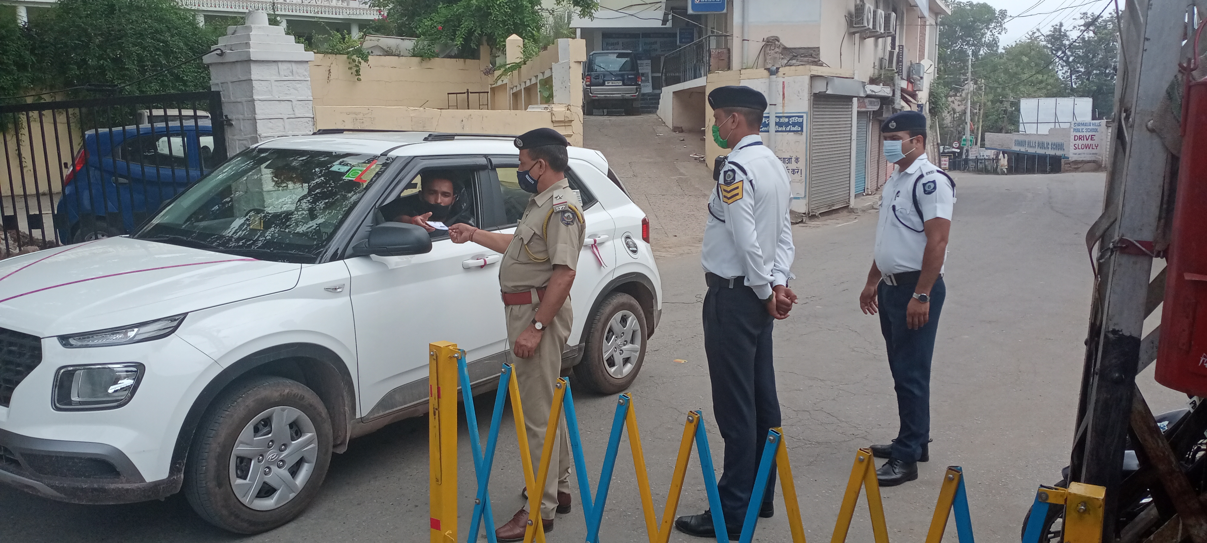 Police personnel checking