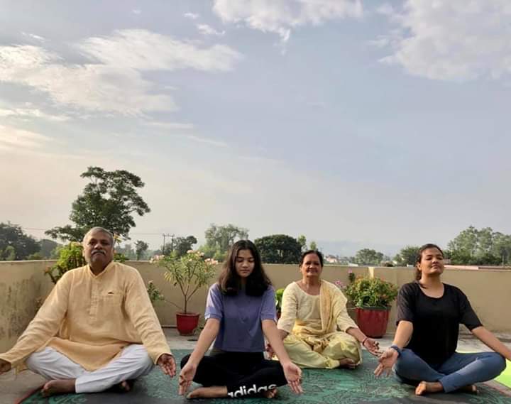 Yoga Day at home in Paonta