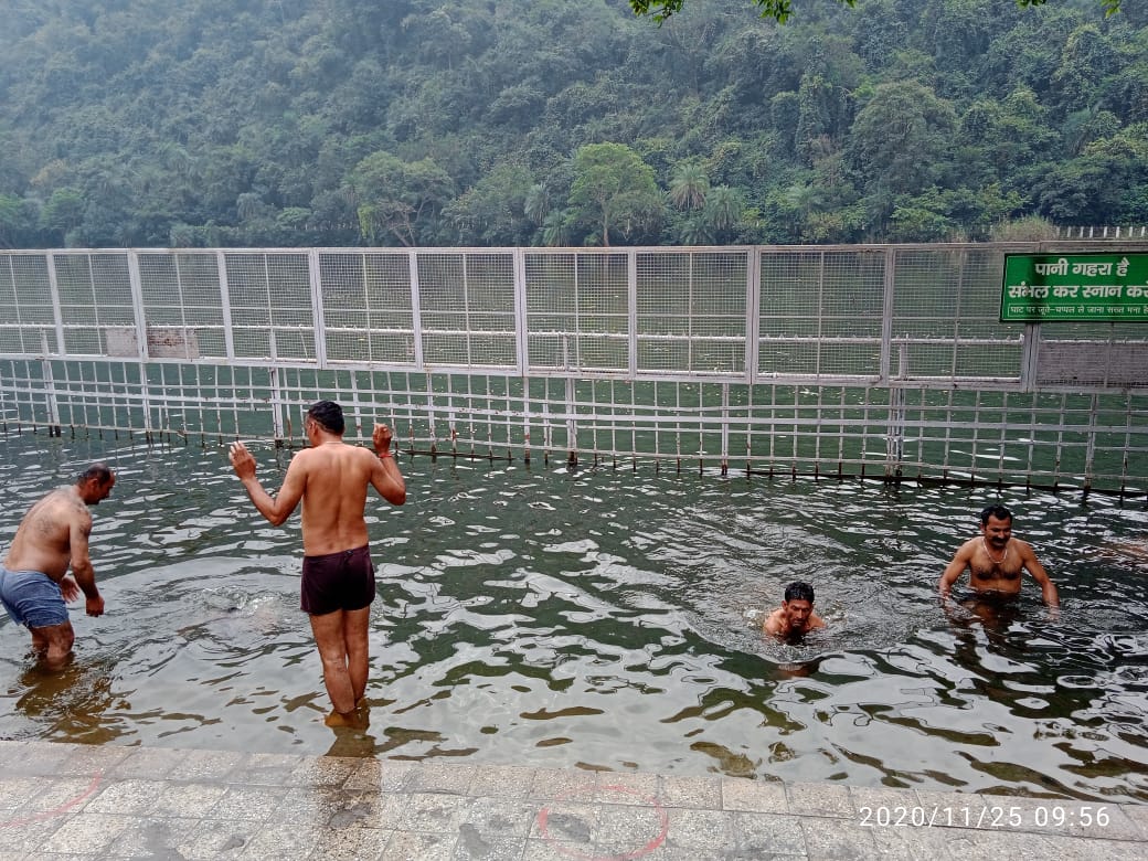 Royal bath in Renuka lake on Ekadashi