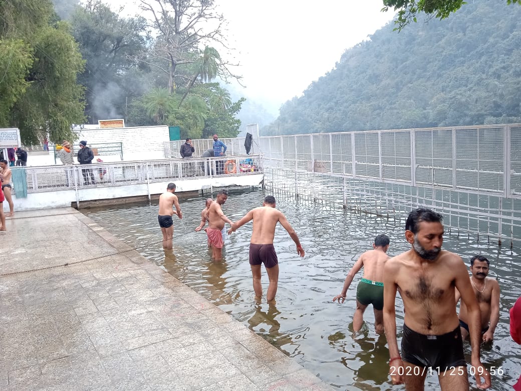 Royal bath in Renuka lake on Ekadashi