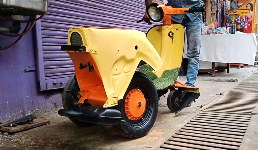 scooter mechanic made a tiller modern farming machine from a scrap scooter