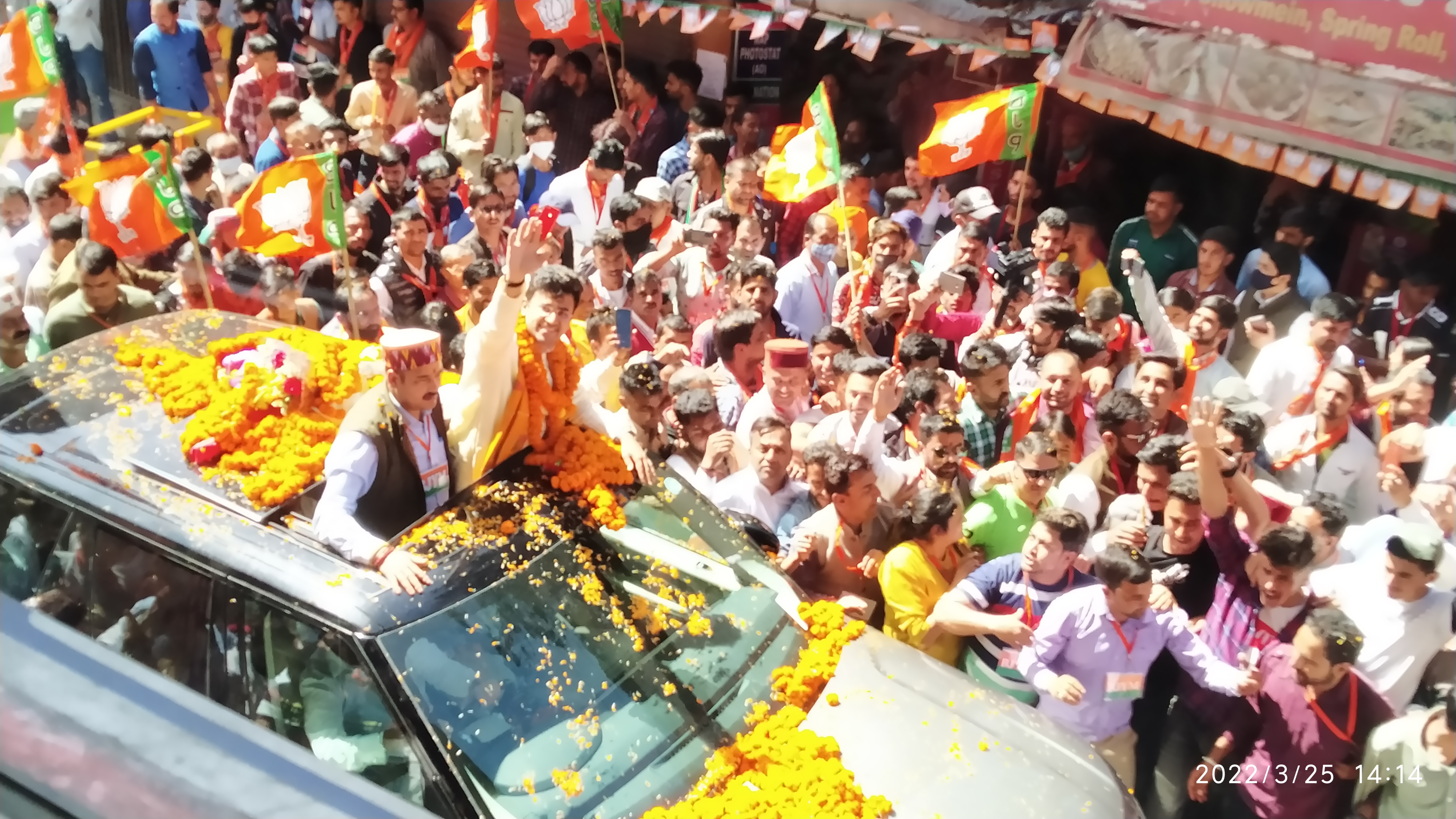 BJYM National President Tejashwi Surya welcomed in Solan.