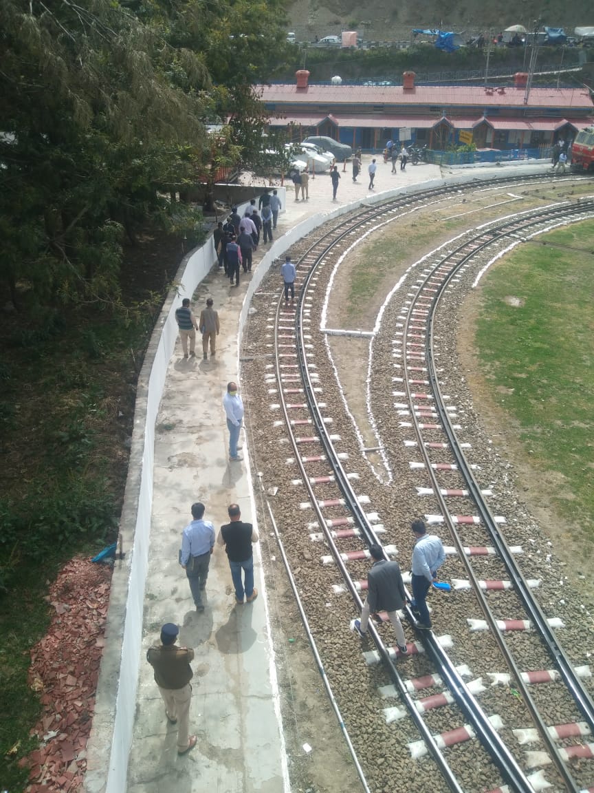 Survey team on World Heritage Kalka-Shimla railway track