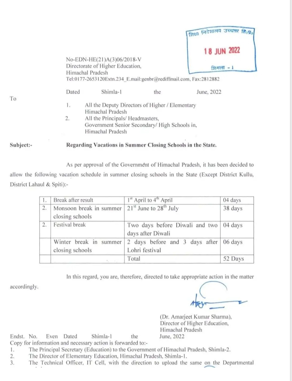 School Vacation Schedule