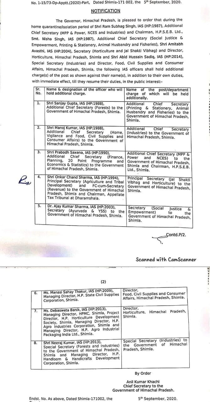 overnment assigned Additional work to 8 IAS