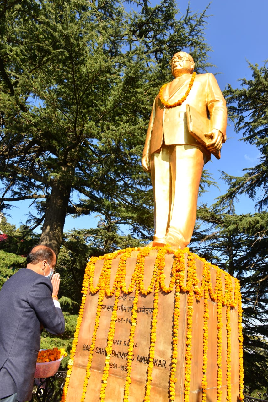 CM paid floral tributes on the death anniversary of Dr. Bhim Rao Ambedkar in shimla