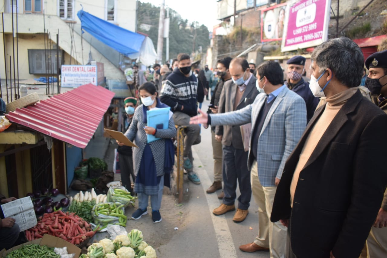 Shimla DC inspects Sanjauli market on saturday