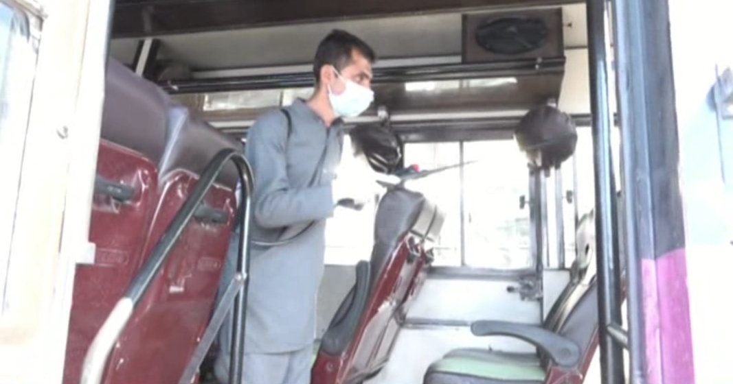 HRTC Shimla started Sanitization work  in buses