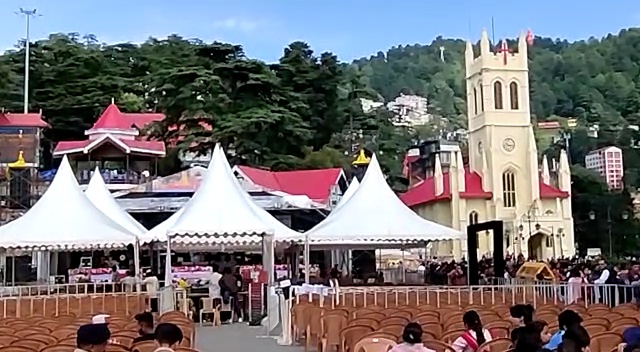 Summer Festival Stage on Ridge Ground in Shimla.
