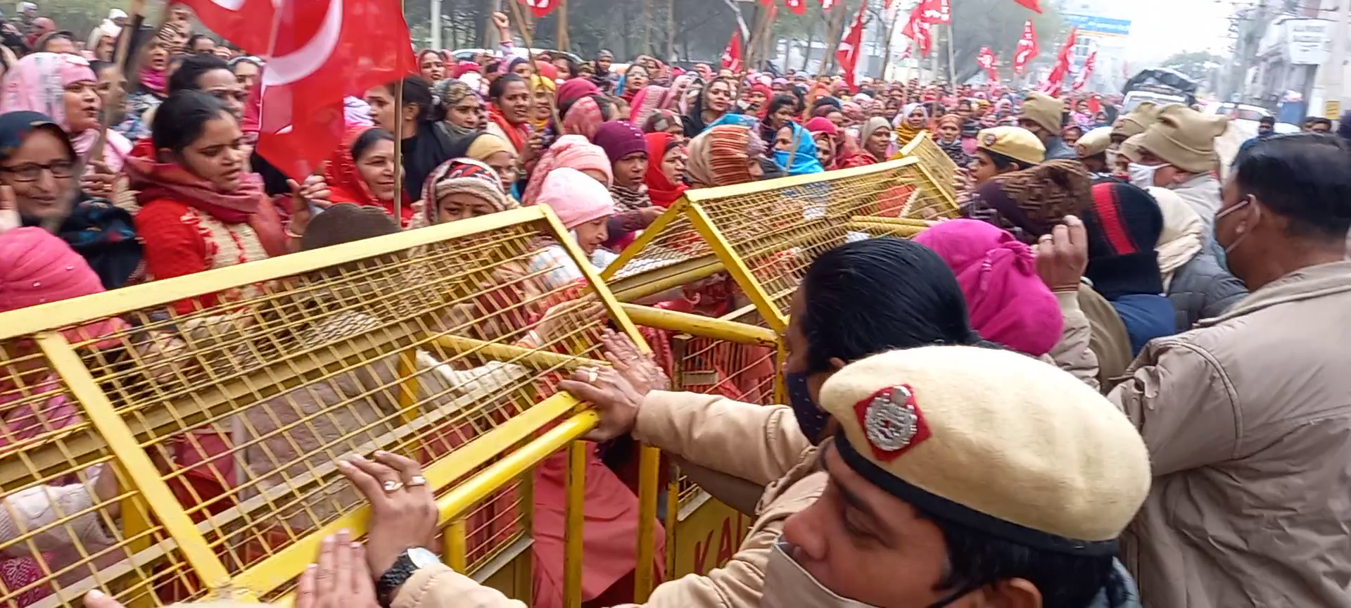 Anganwadi worker protest in kaithal