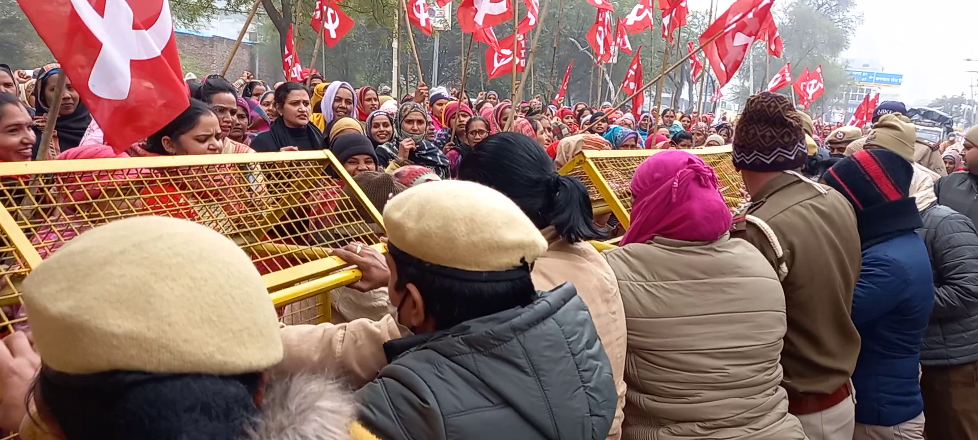 Anganwadi worker protest in kaithal