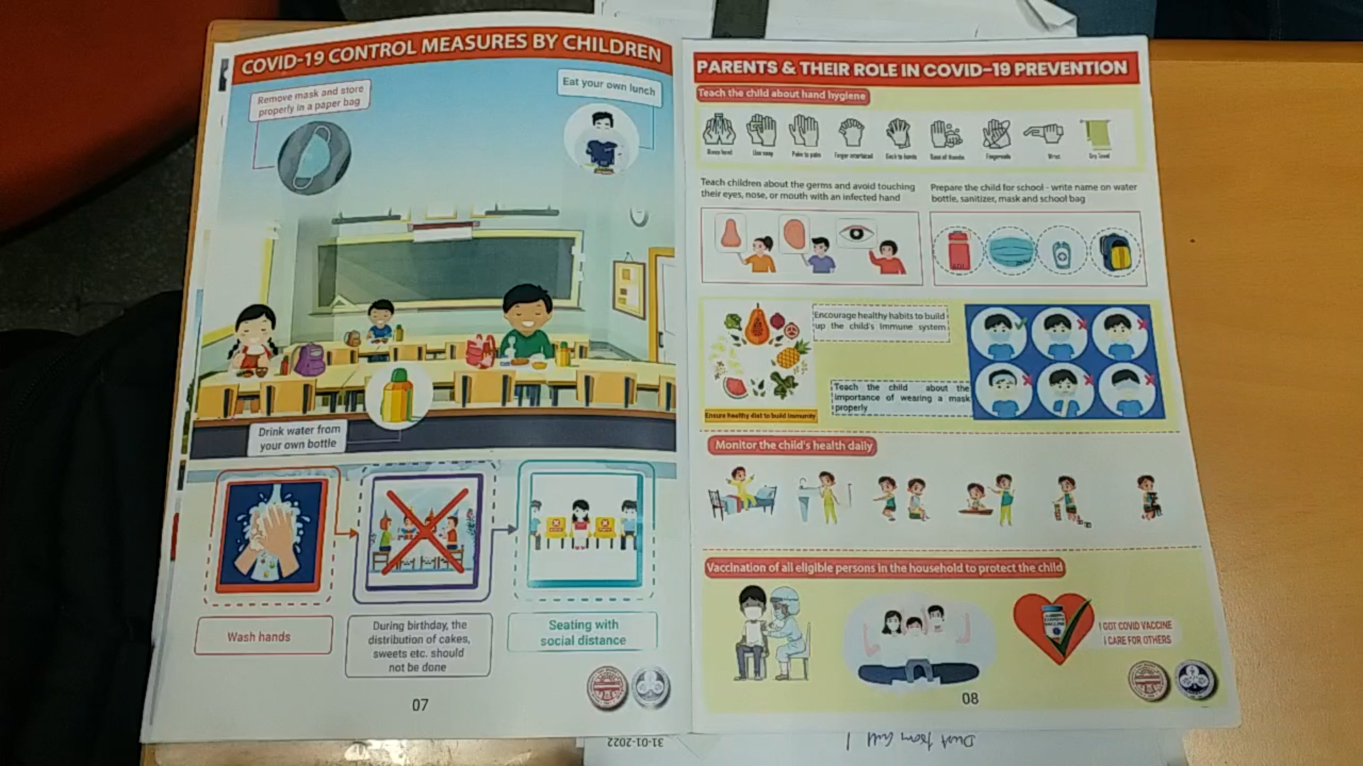 special booklet for children safety from corona