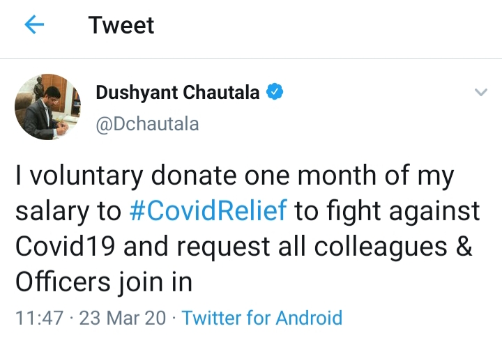 Deputy CM Dushyant Chautala
