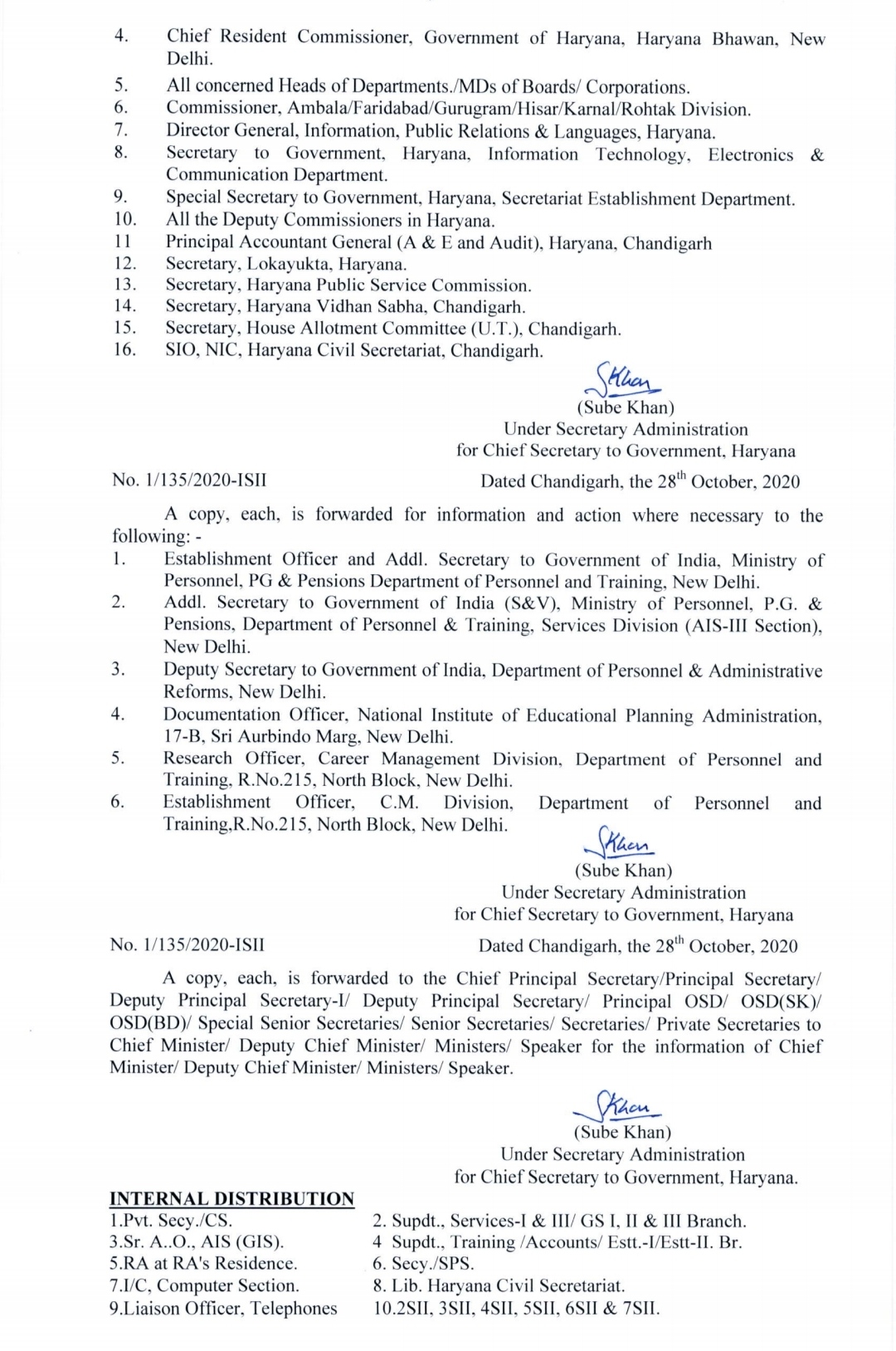 Haryana government transfers 19 IAS officers