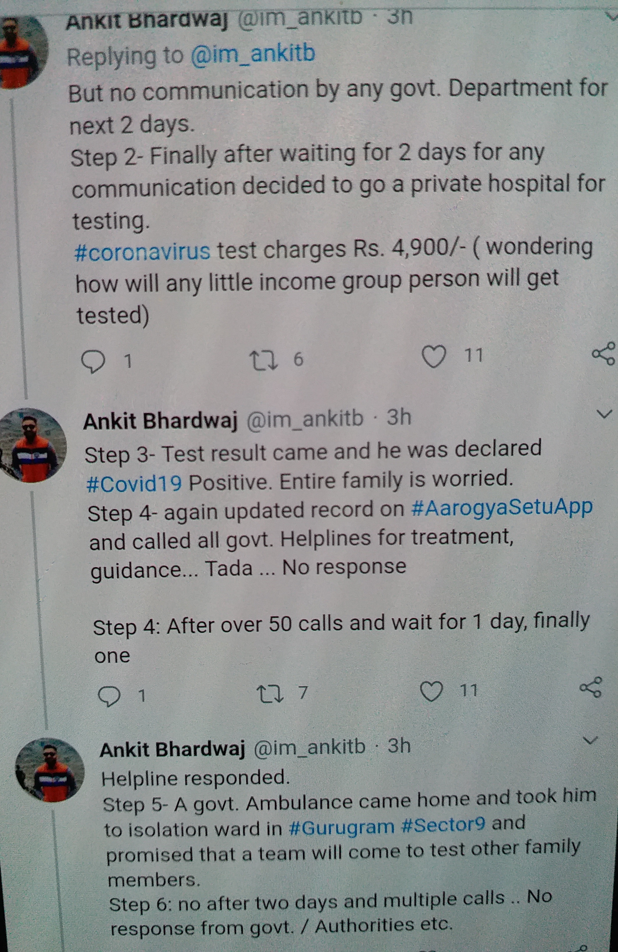 man exposed gurugram isolation ward reality by tweet