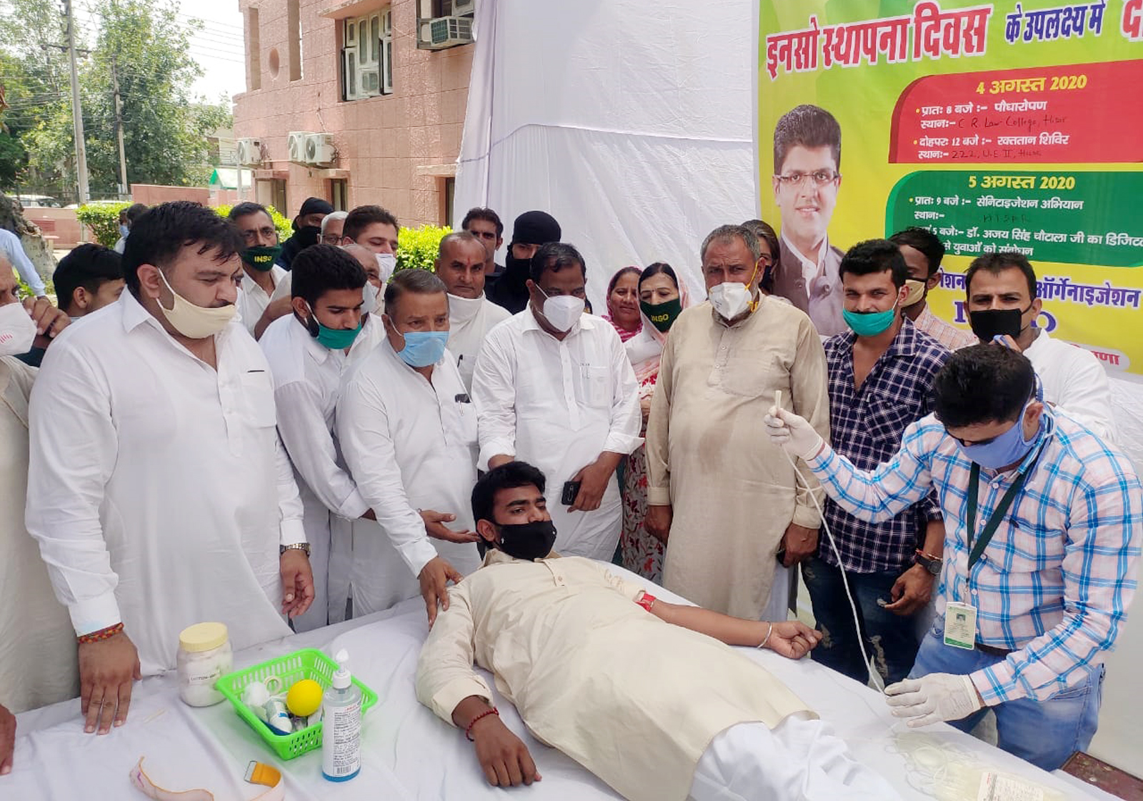 Minister of State Anoop Dhanak planted sapling at Chhaju Ram Law College of hisar