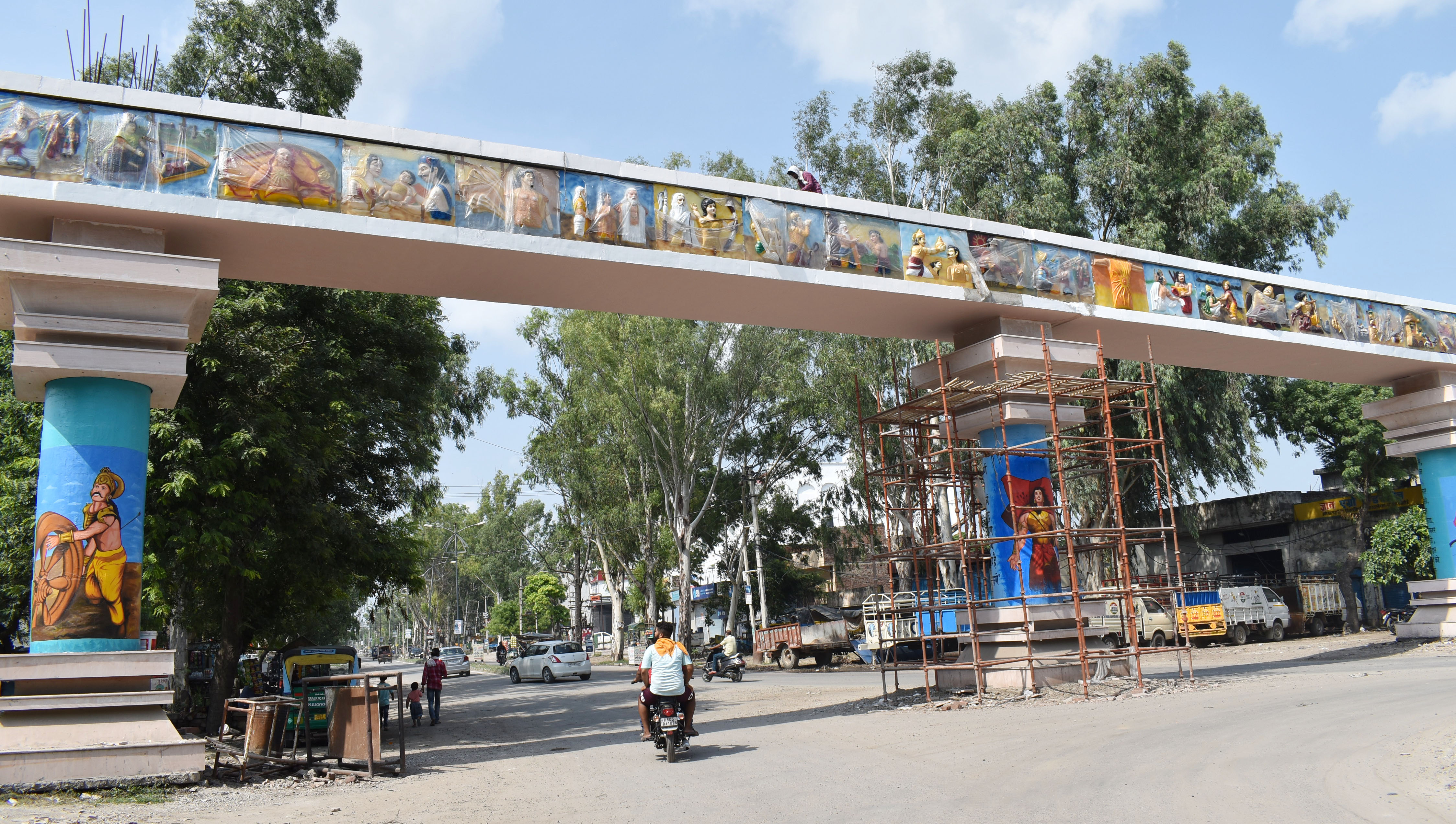 eight big entry gates being built in karnal