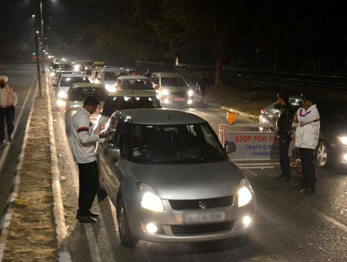 Challans Cut on New Year in Chandigarh