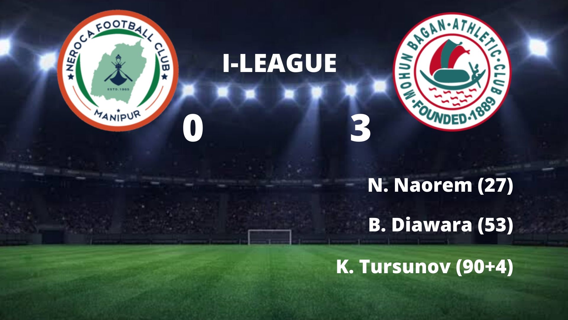 I-League  Mohun Bagan  Neroca FC  Mohun Bagan thrash Neroca FC to extend lead at the top of table  Neroca  ഐ ലീഗ്  മോഹന്‍ ബഗാന്‍  നെരോക്ക എഫ്‌സി