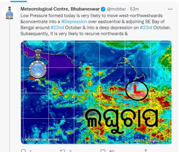 Cyclone Sitrang Likely To Skirt Odisha Coast