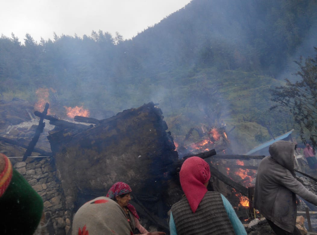 Fire in a house in rampur shimla