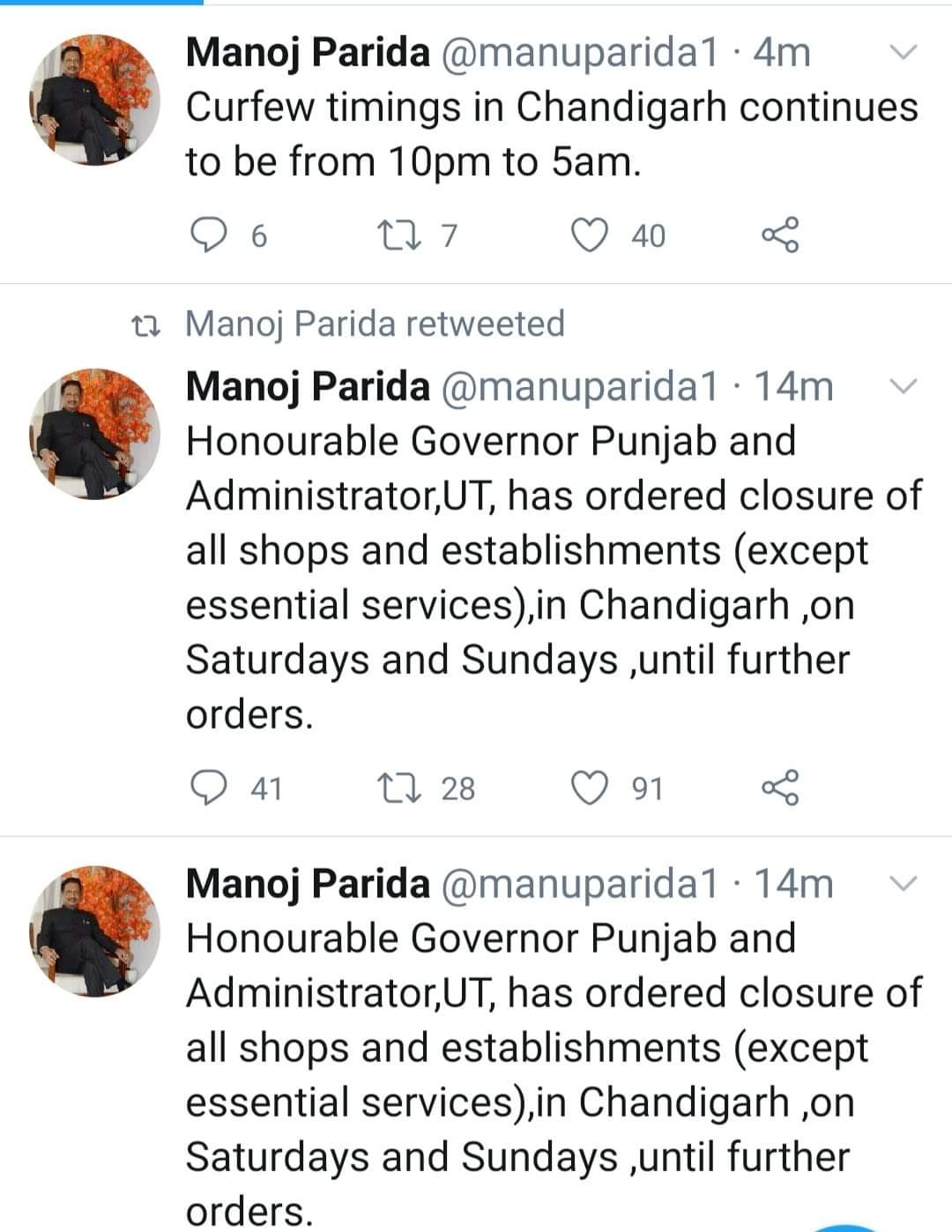 weekend lockdown imposed in chandigarh