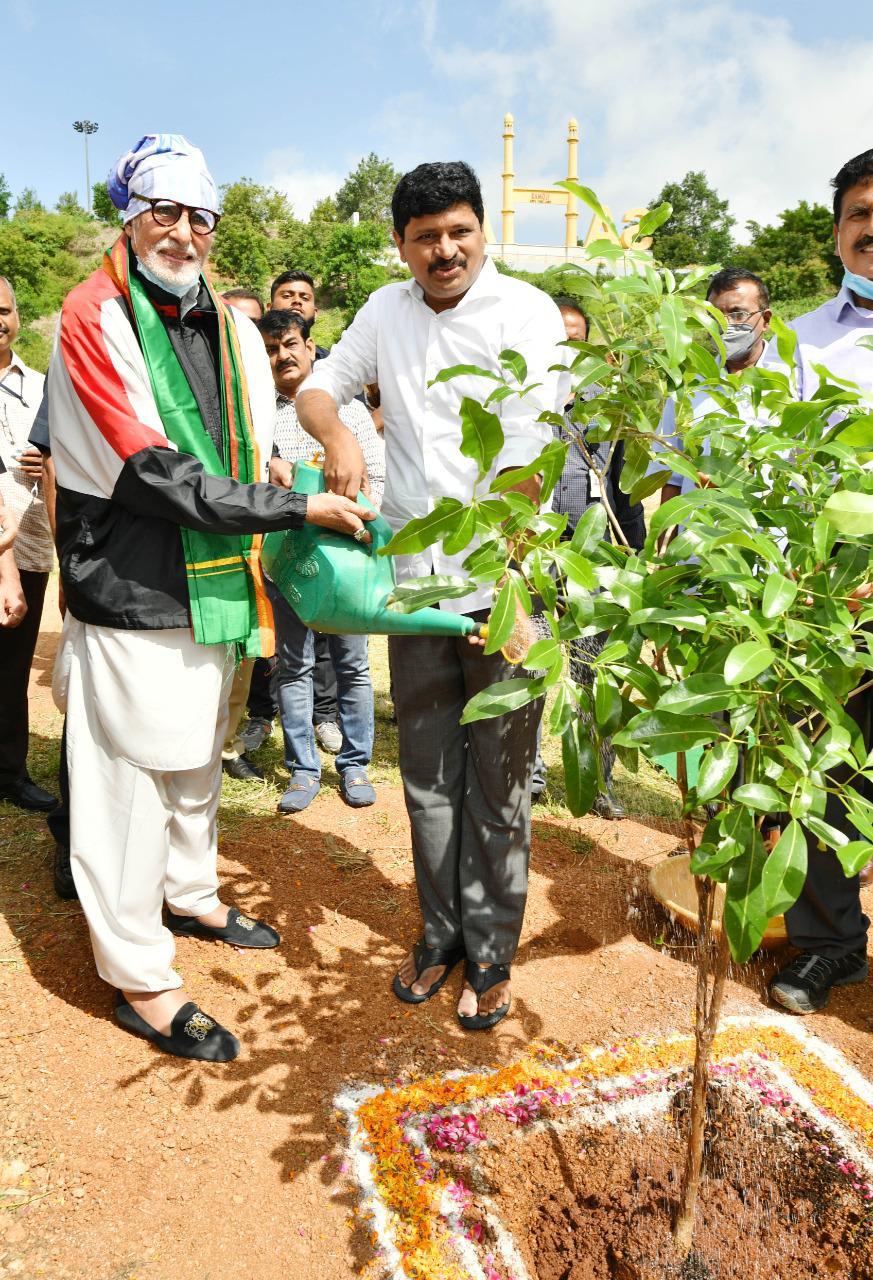 Amitabh Bachchan takes part in Green India Challenge in Ramoji Film City