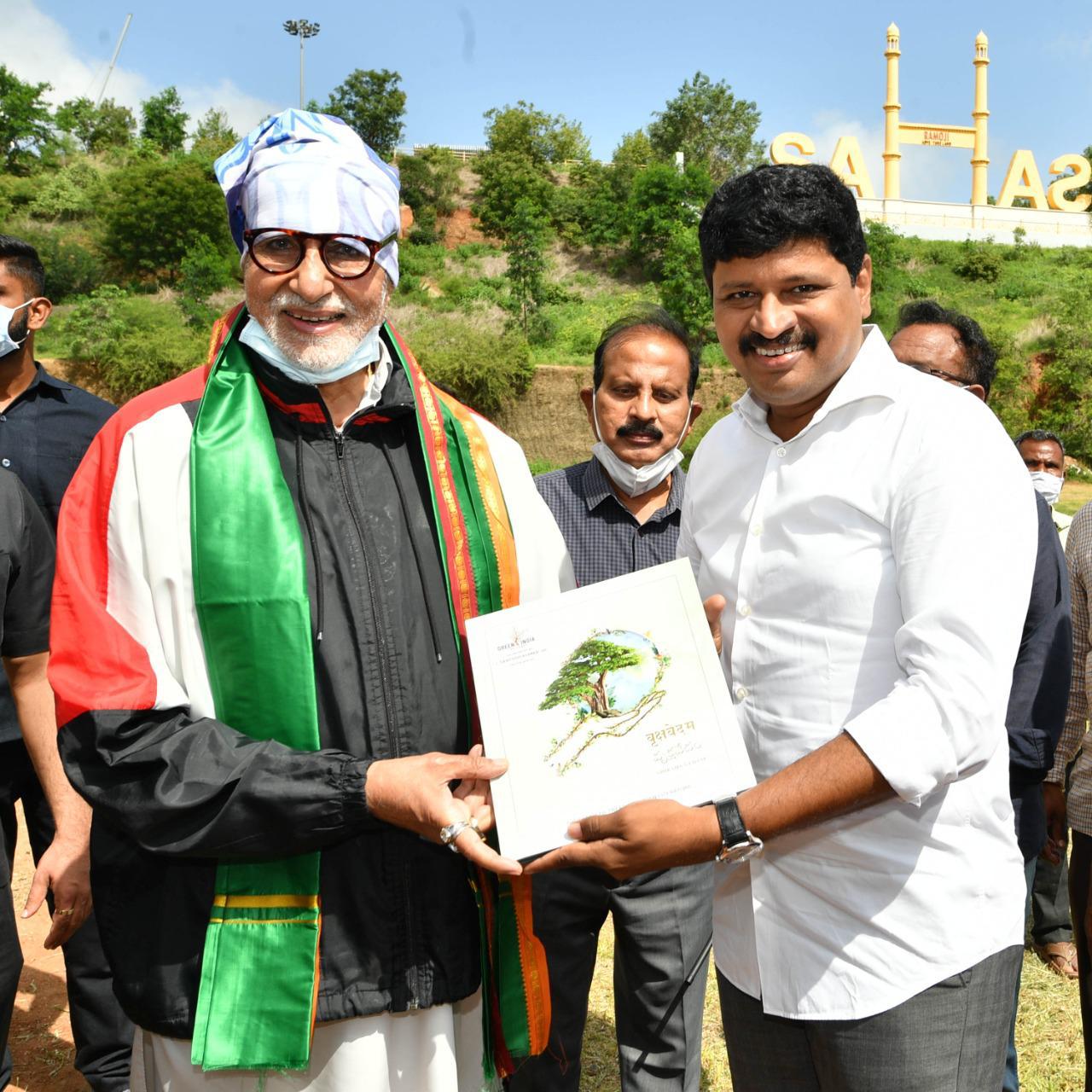 Amitabh Bachchan takes part in Green India Challenge in Ramoji Film City