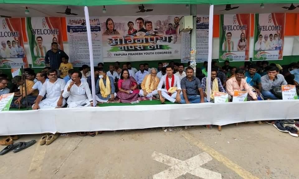 Congress protest in Tripura
