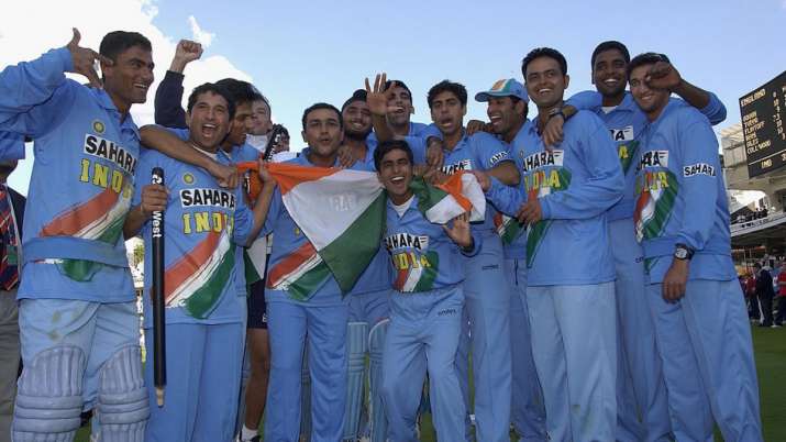 The 2002 NatWest Trophy winning Indian team at the Lord's.