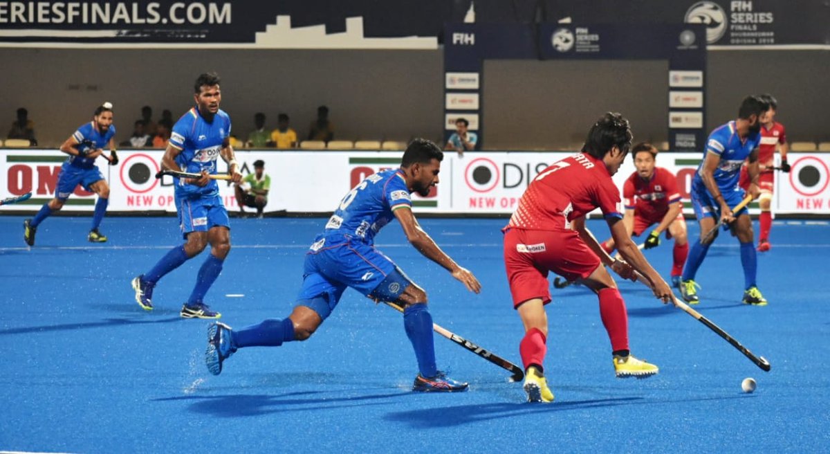 A sight from the match between India and Japan.