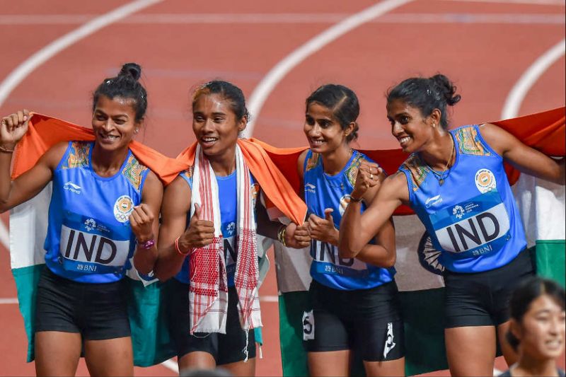 Indian's women's relay team at 2018 Asian Games.