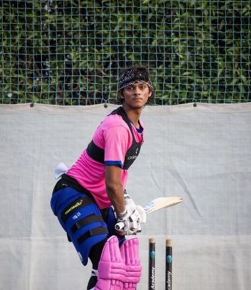 Yashasvi Jaiswal enjoying a net session in Sharjah.