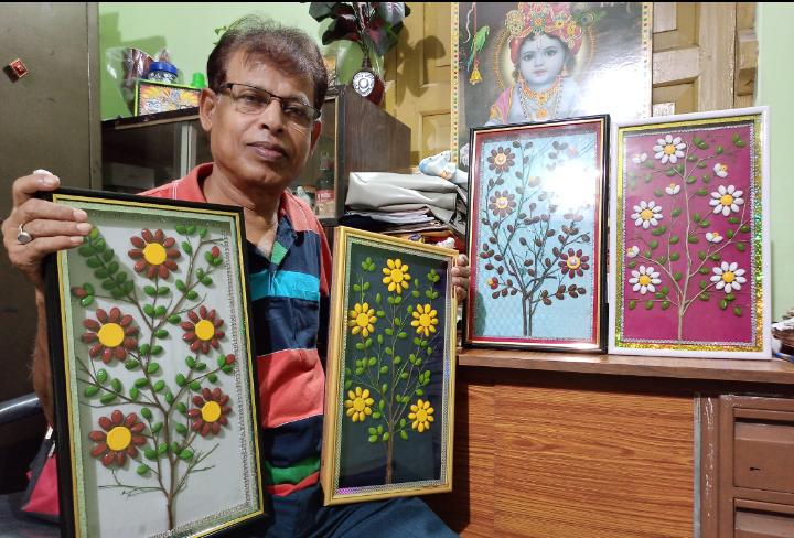 Painter Sukumar created a unique artwork during lockdown in Jamshedpur