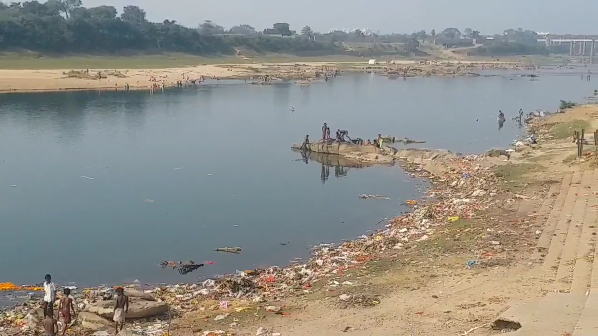 people upset due to lack of cleanliness of chhath ghat in jamshedpur