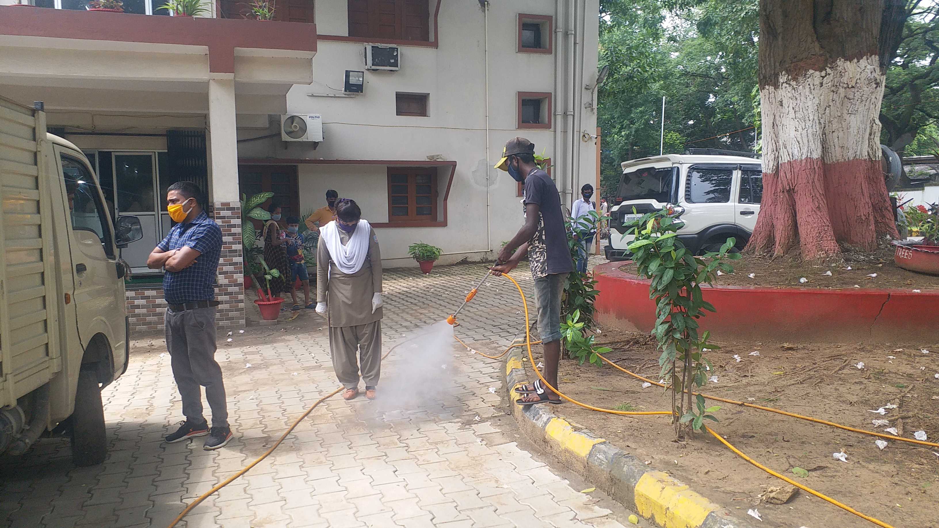 police headquarter sanitized in jamshedpur