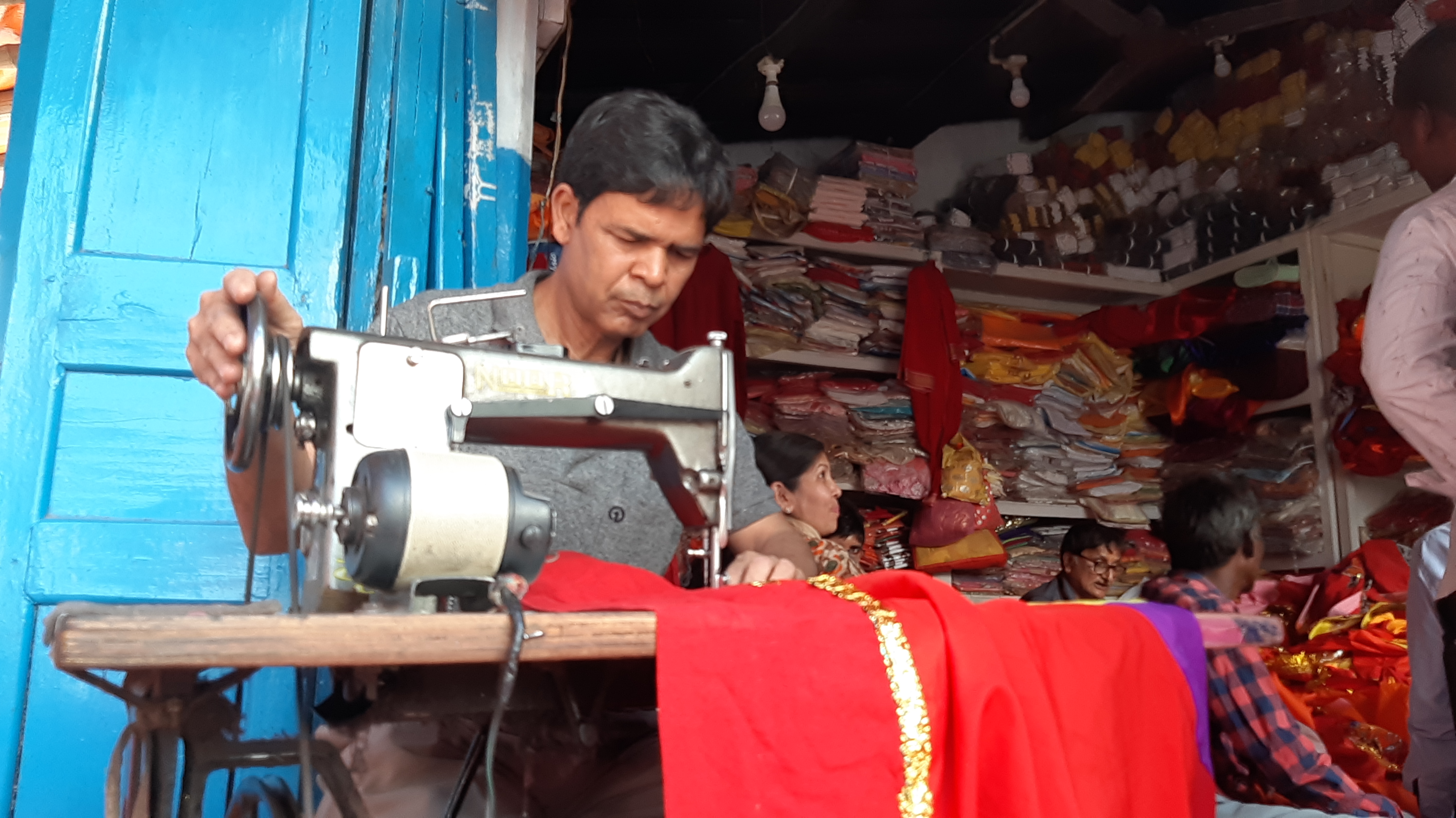 Tailor Ghulam Jilani makes Lord Hanuman flag on Ram Navami in Hazaribag