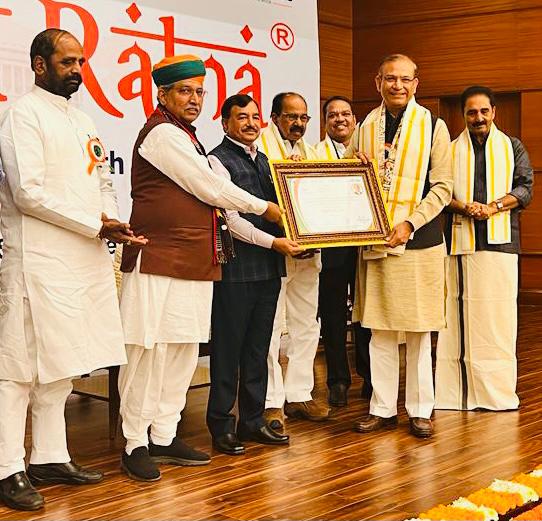 Welcome to Hazaribag MP Jayant Sinha after receiving Outstanding Parliamentarian honor