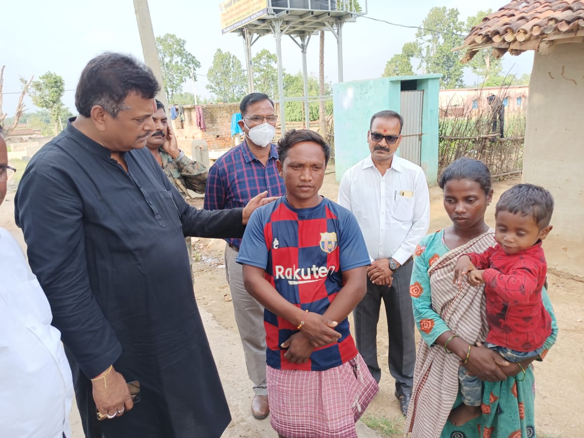 Religion change controversy Hazaribag Sadar MLA touches feet of youth in Chano Khurd village