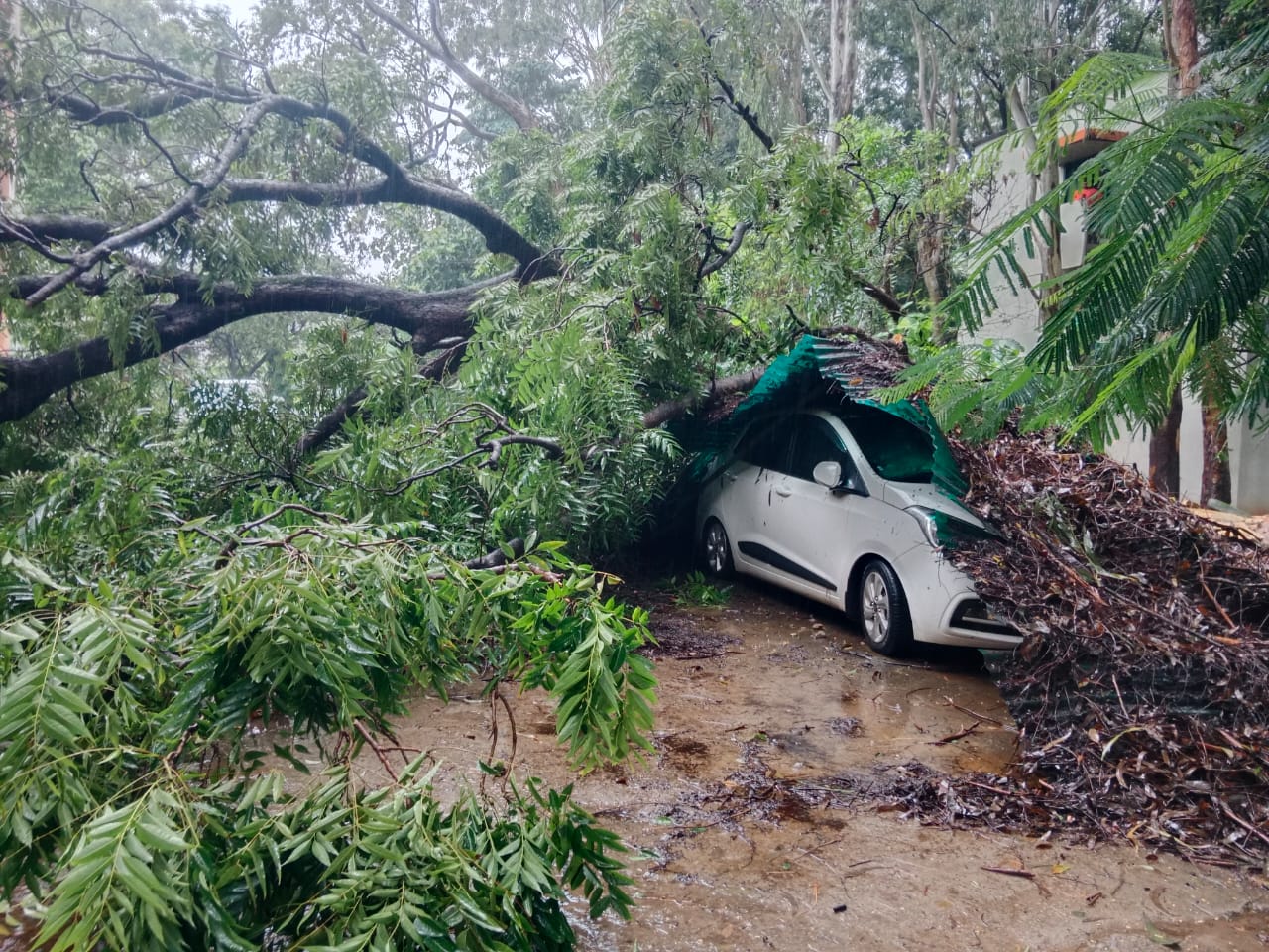 RIMS Hostel wall collapsed due to heavy rain in Ranchi many vehicles damaged