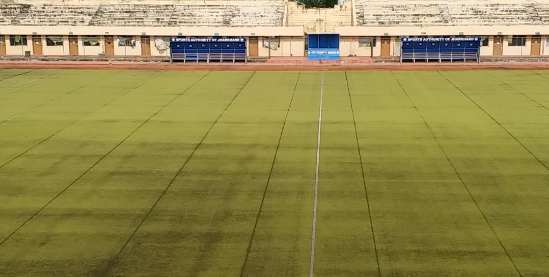 Hockey Astroturf Stadium is is bad shape in Ranchi