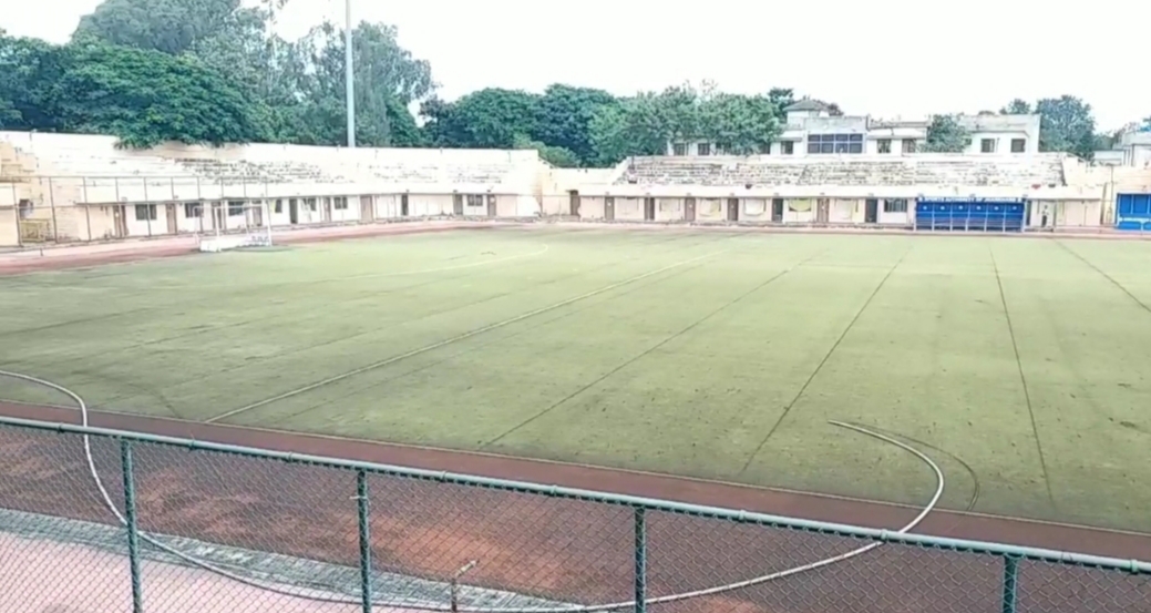 Hockey Astroturf Stadium is is bad shape in Ranchi