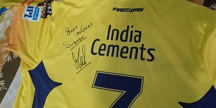 Dhoni's signed T-shirt