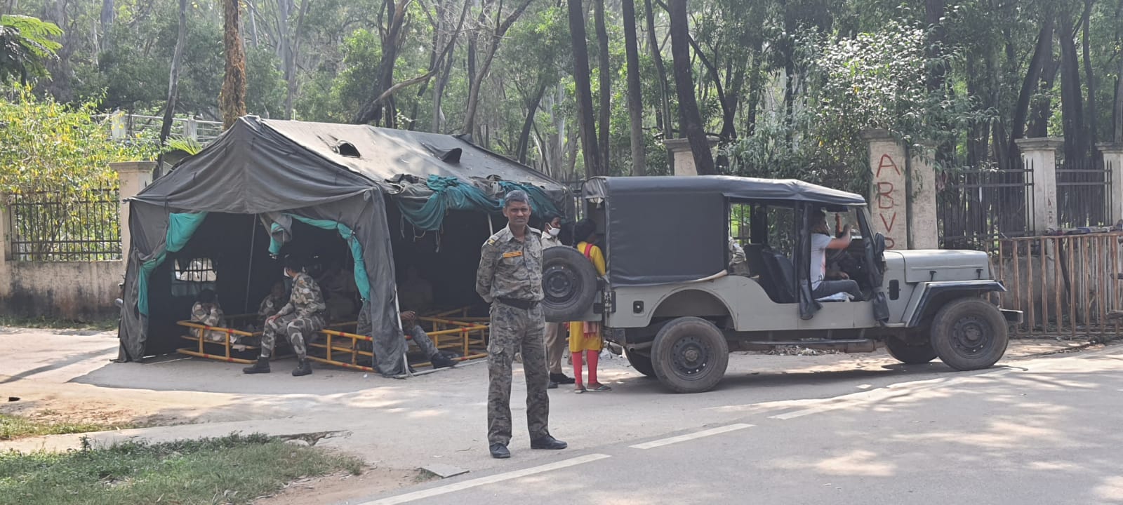 Temporary camp set up to monitor agitating assistant policemen in Ranchi