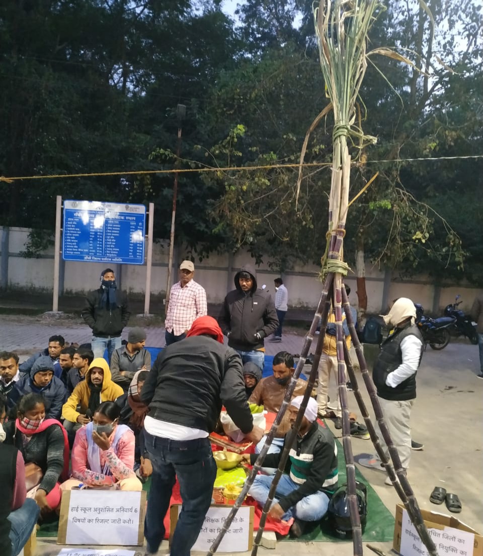 Chhath Puja at  protest site in front of Project Bhawan in Ranchi