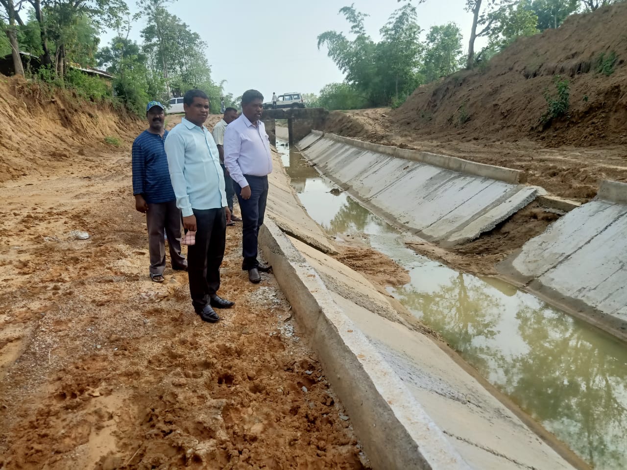 inspected of demolished irrigation canal in chaibasa