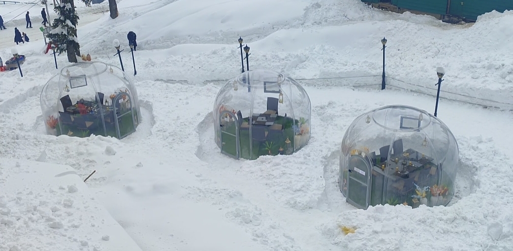 Glass Igloo restaurant at Gulmarg