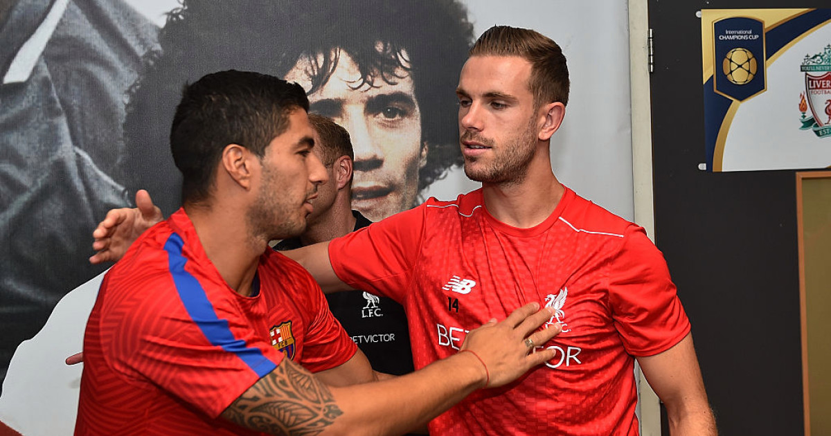 Luis Suarez and Jordan Henderson